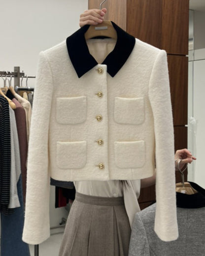 Black Collar Pocket Detail Jacket 00187