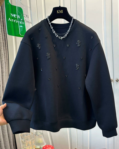 Embellished Noir Sweatshirt 00394