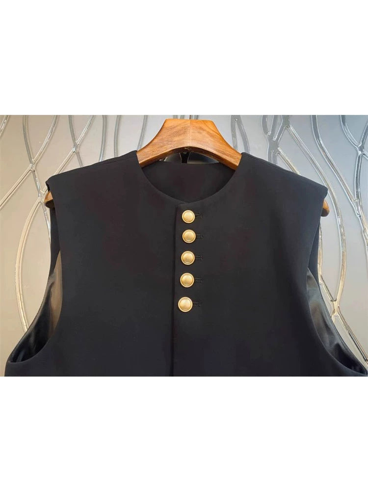 Embroidery Vest with Buttons 00065