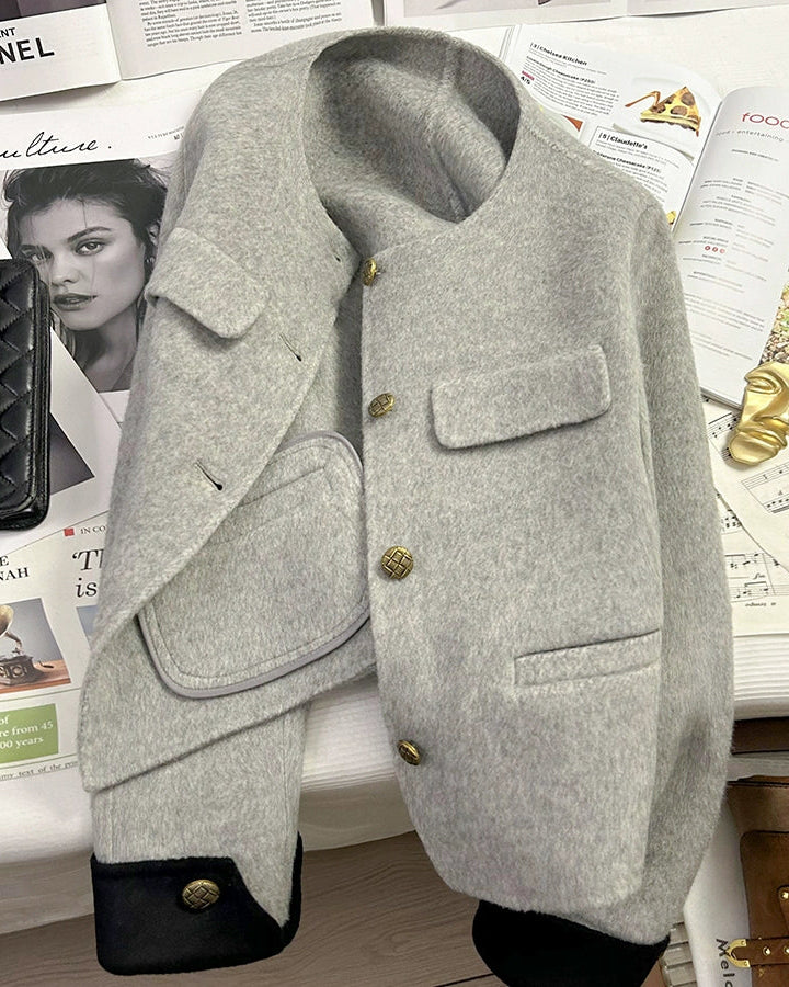 Gray Wool Accent Jacket 00361
