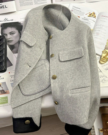 Gray Wool Accent Jacket 00361