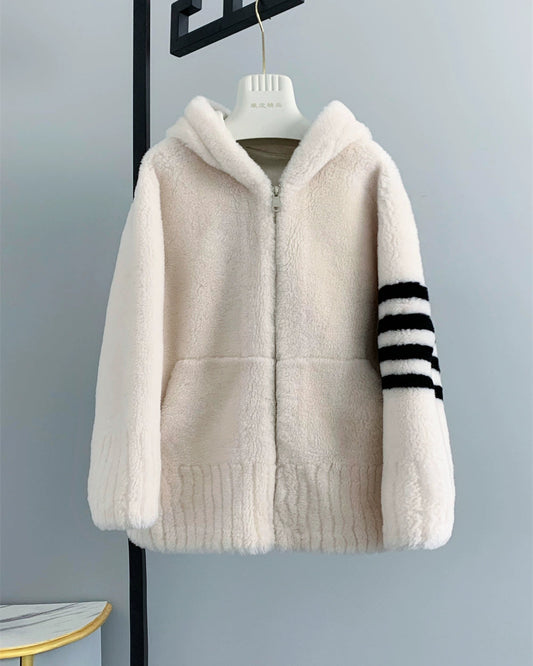 Cozy Wool-Blend Hooded Jacket 00519