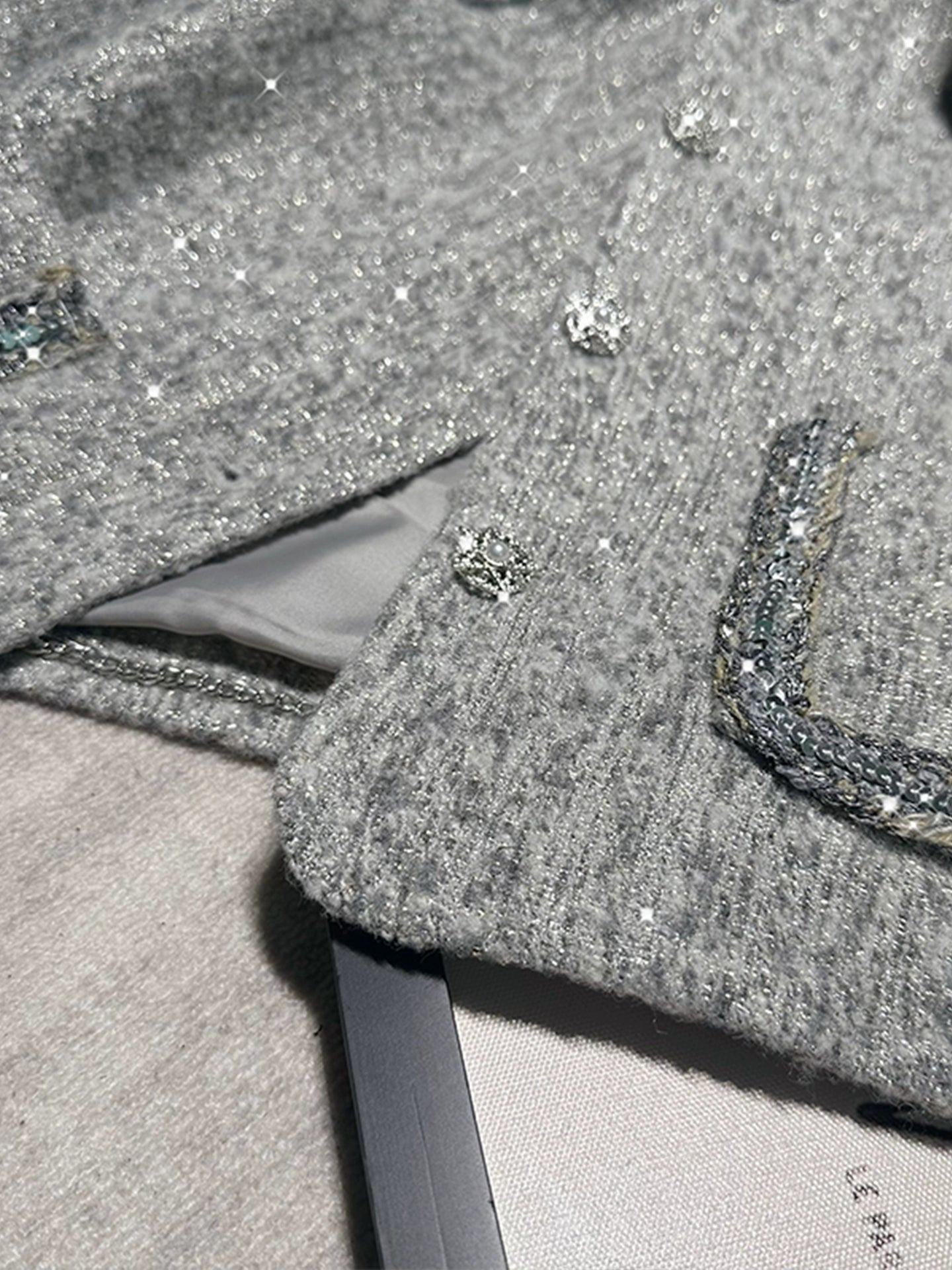 Shimmer Buttoned Tweed Jacket 00311