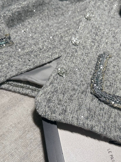 Shimmer Buttoned Tweed Jacket 00311