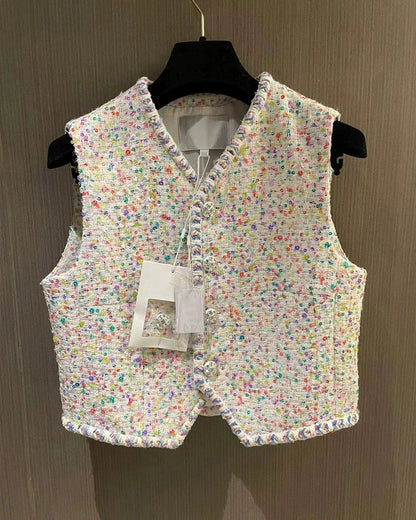 White Tweed Vest 00066