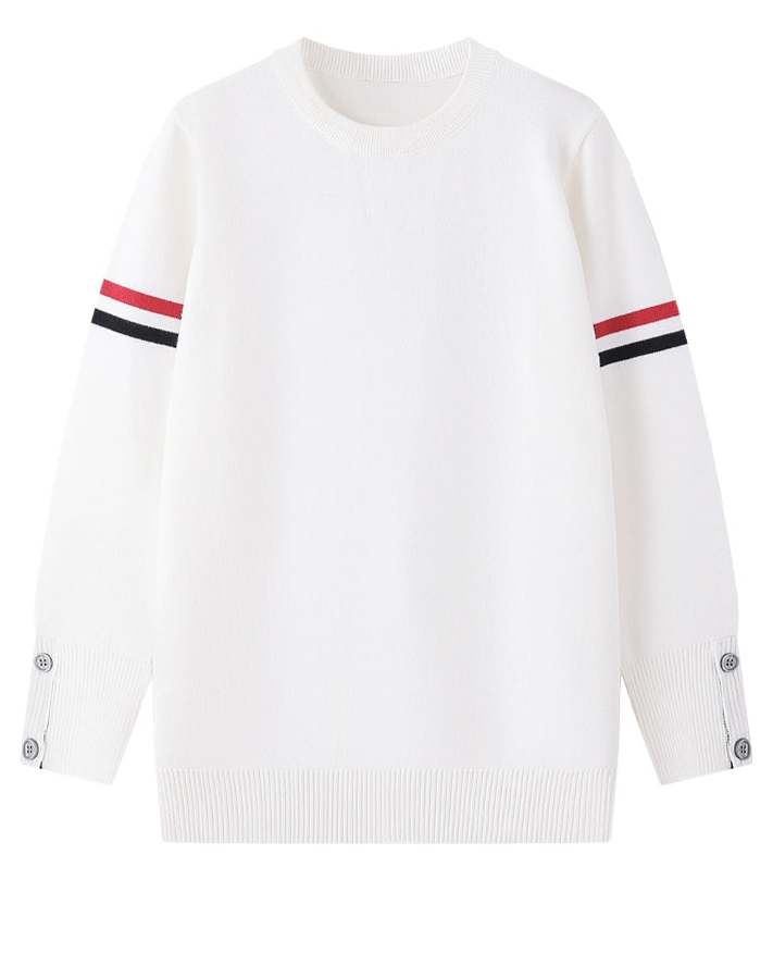 Unisex 3-Stripe Sleeve Knit Sweater 00563
