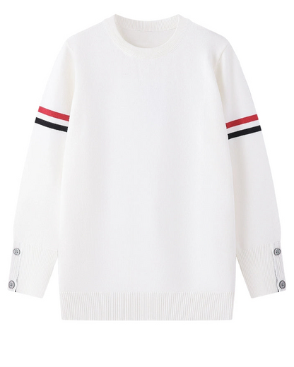 Unisex 3-Stripe Sleeve Knit Sweater 00563