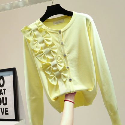 Knit Cardigan with Ribbons 00117