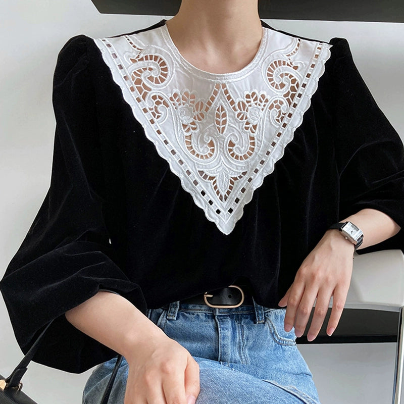 French Vintage Lace Top 00376