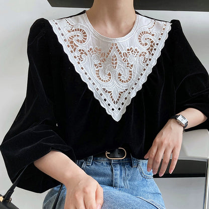 French Vintage Lace Top 00376