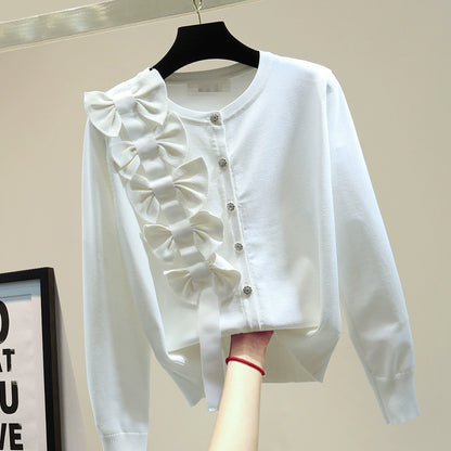 Knit Cardigan with Ribbons 00117