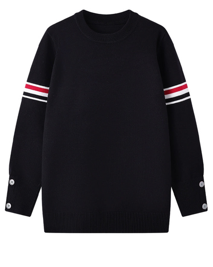 Unisex 3-Stripe Sleeve Knit Sweater 00563