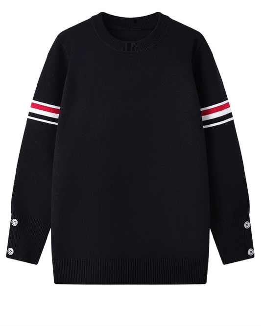 Unisex 3-Stripe Sleeve Knit Sweater 00563