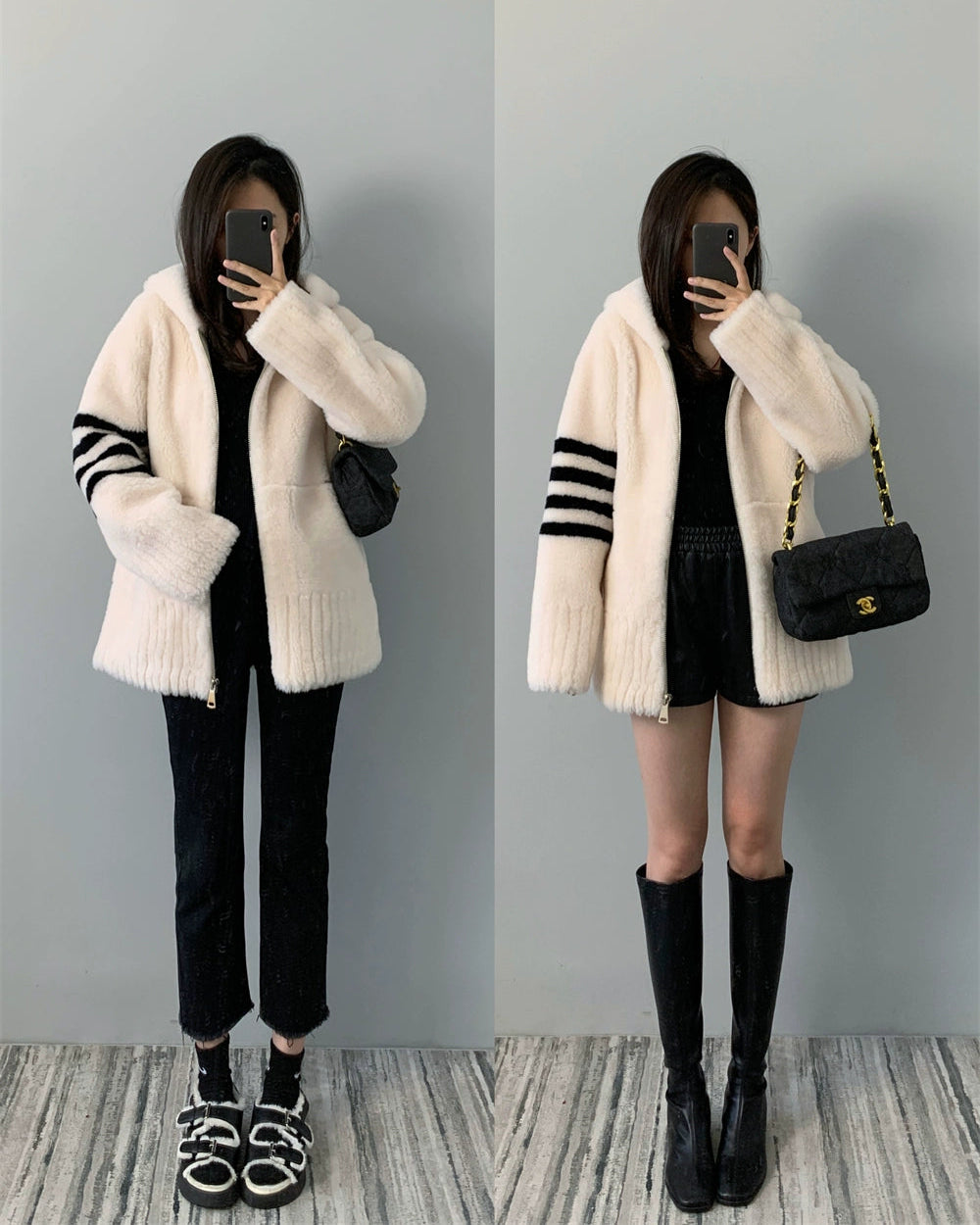 Cozy Wool-Blend Hooded Jacket 00519