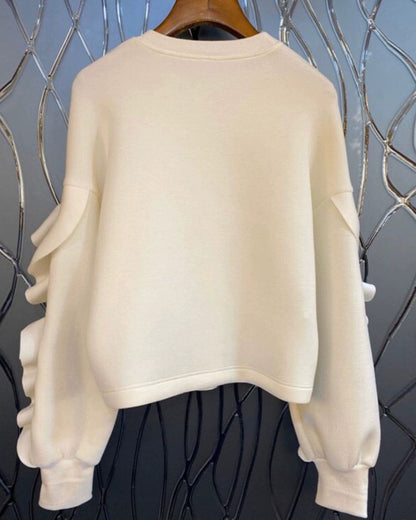 Ruffle Sleeve Sweatshirt 00439