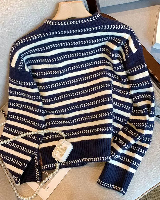Striped Contrast Knit 00351