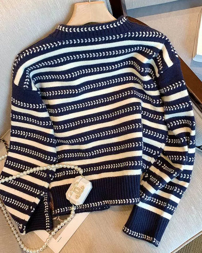 Striped Contrast Knit 00351