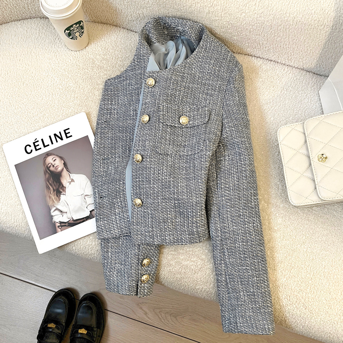 Gray Poise Tweed Jacket 00202