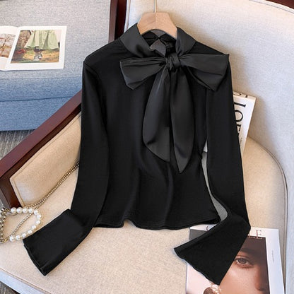 Elegant Contrast Bow Top 00180