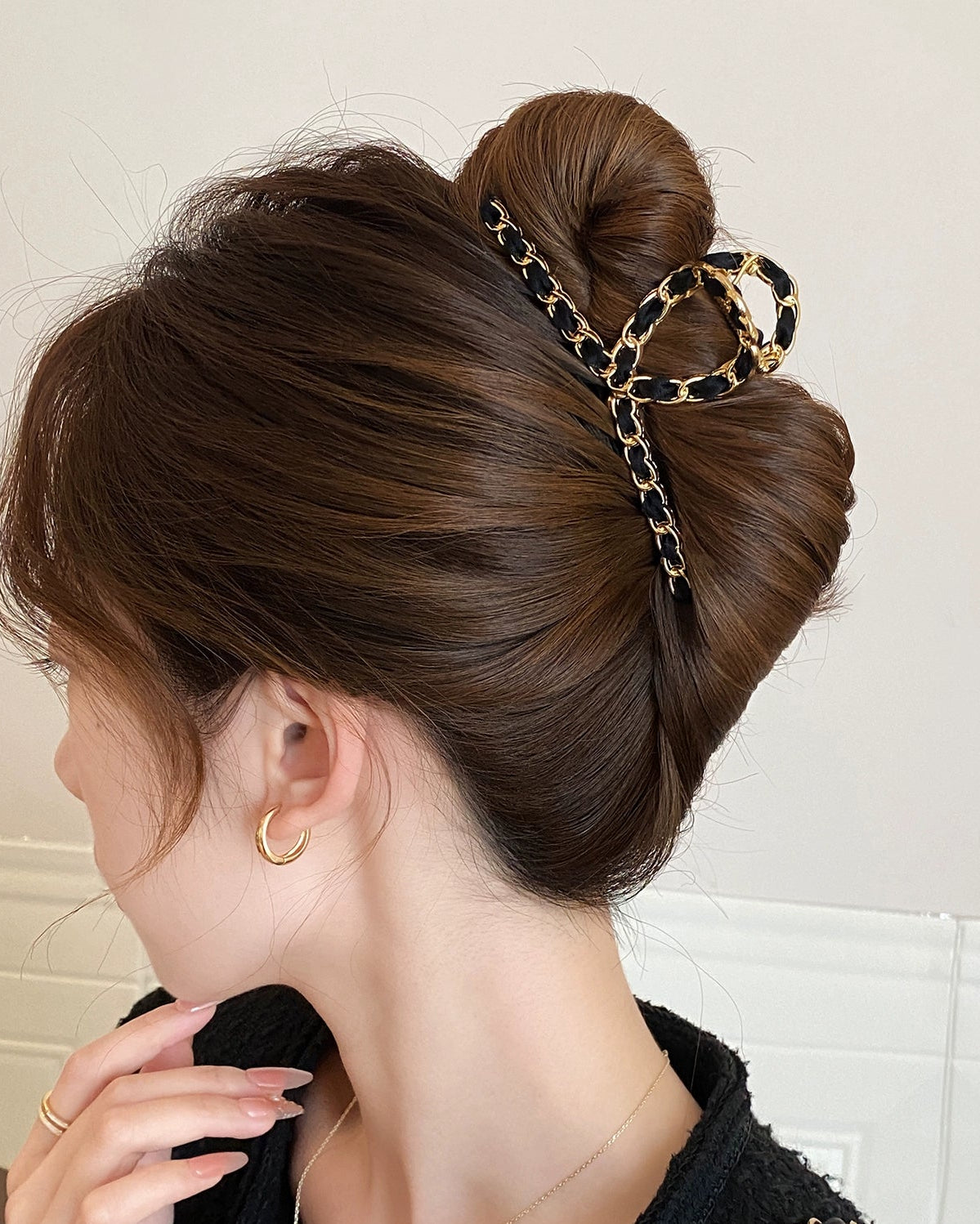 Chain Ribbon Hair Clip 00478