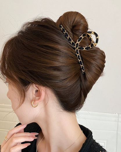 Chain Ribbon Hair Clip 00478