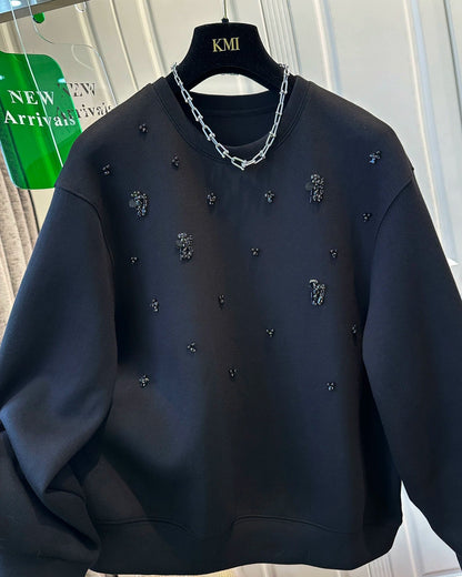 Embellished Noir Sweatshirt 00394