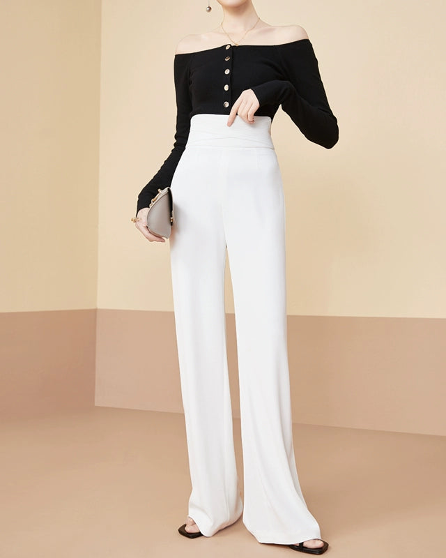 Luxe High-Waist Fluid Wide Pants 00500