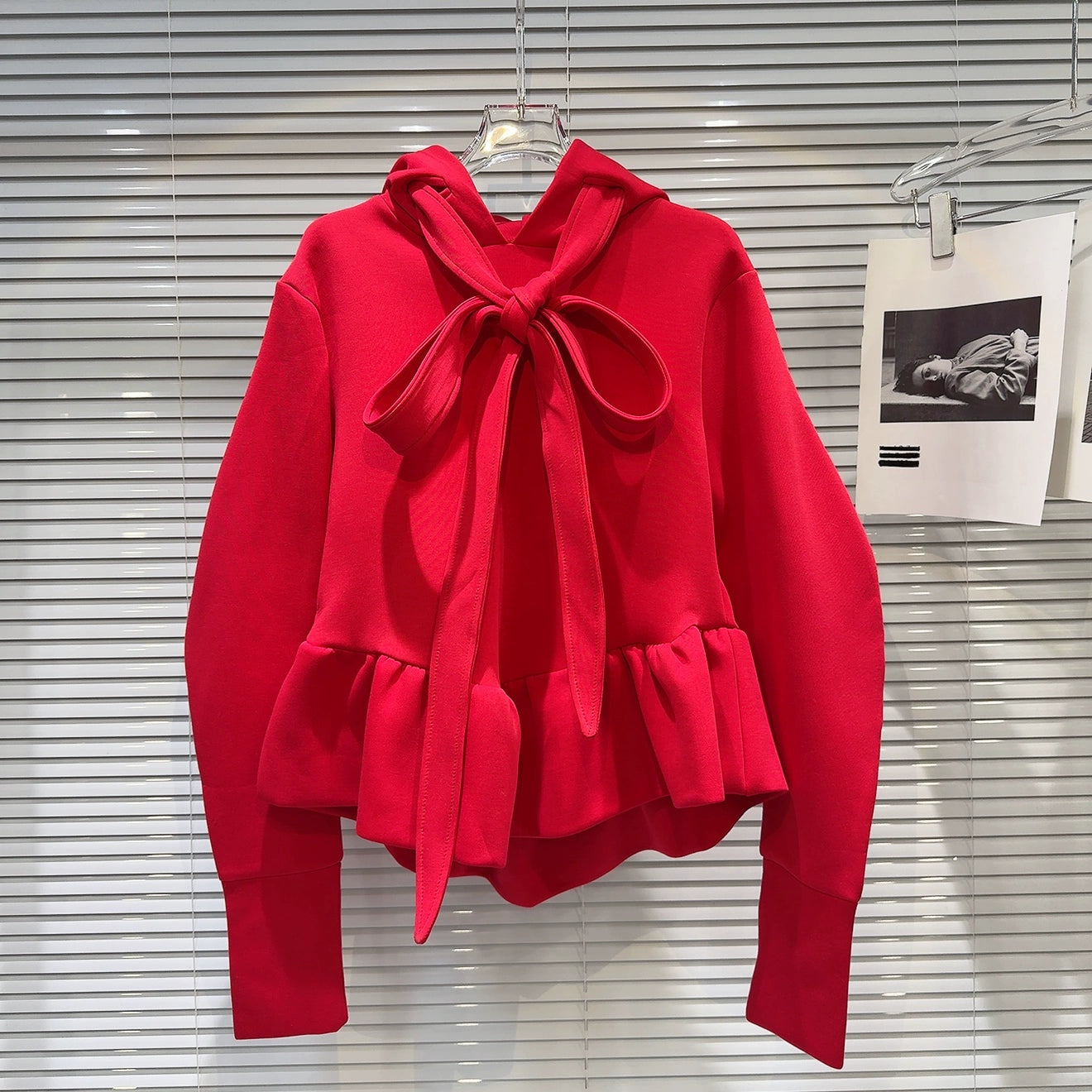Ribbon Peplum Hoodie 00374