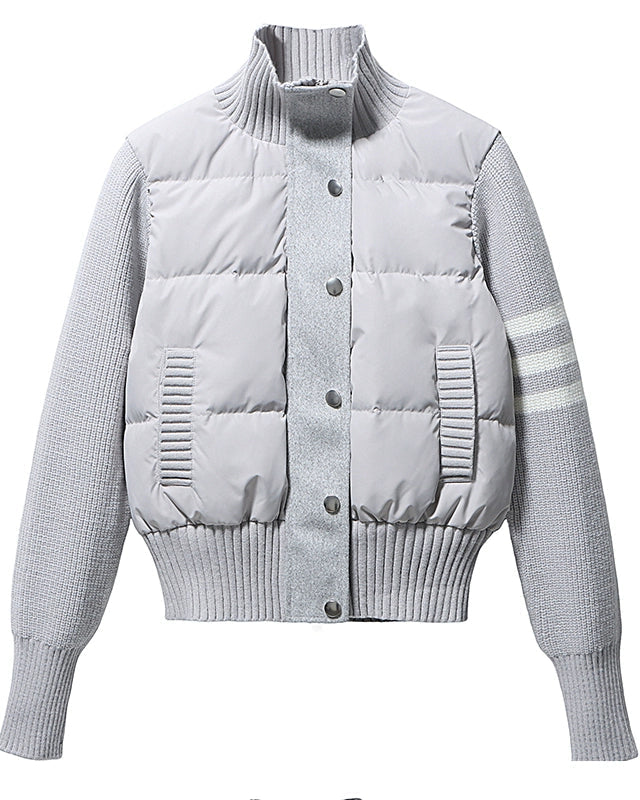 Short Knit Panel Down Jacket 00470