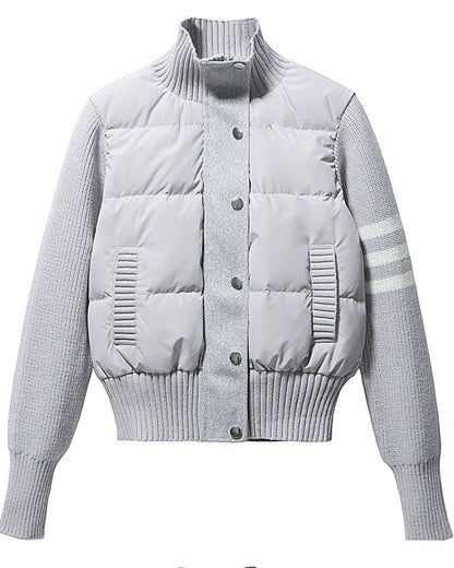 Short Knit Panel Down Jacket 00470
