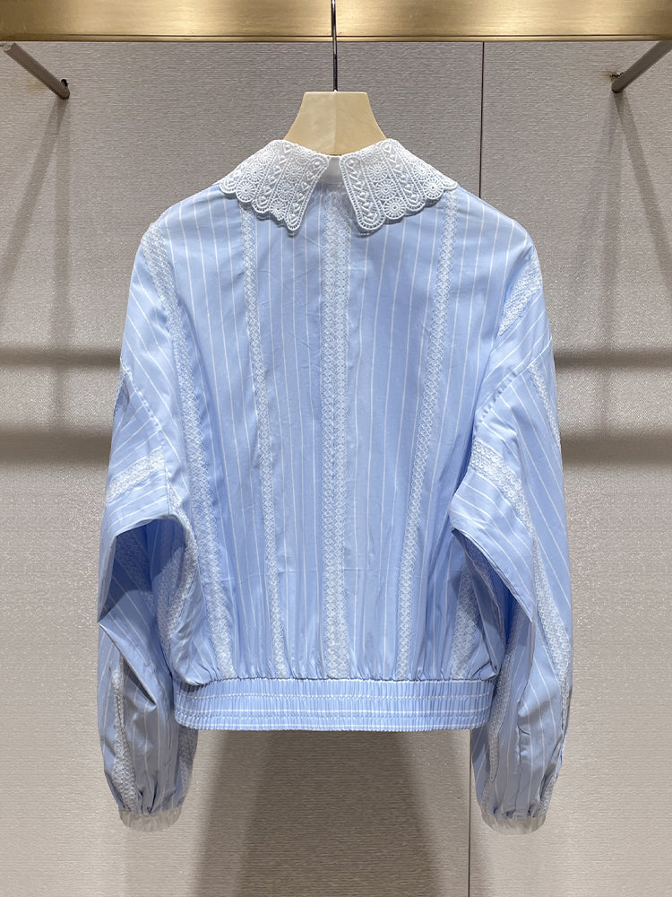 Lace Ruffle Zip Jacket 00211