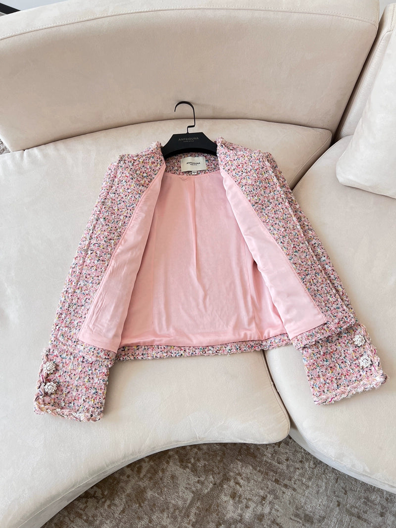 Blush Bloom Tweed Jacket 00316