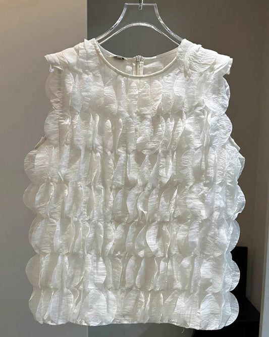 Ripple Ruffle Sleeveless Top 00240