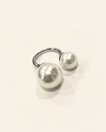 Luxe Double Pearl Open Ring 00515
