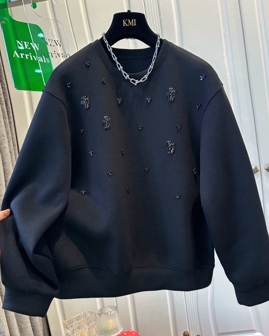Embellished Noir Sweatshirt 00394