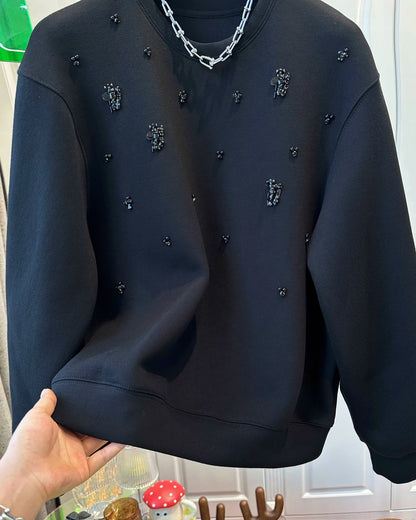 Embellished Noir Sweatshirt 00394