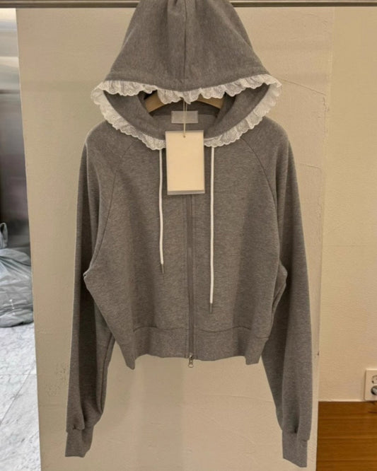Frill Hood Zip-Up 00232
