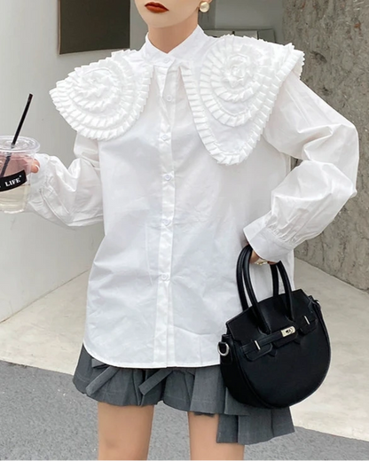 Rosette Embellished Blouse 00253
