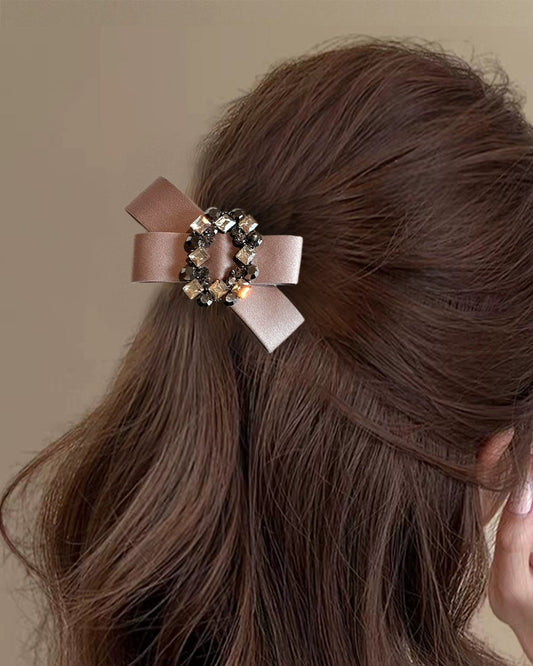 French Bow Embellished Hair Clip 00514