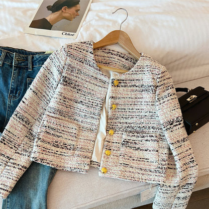 Pale Pink and Black White Tweed Jacket 00145
