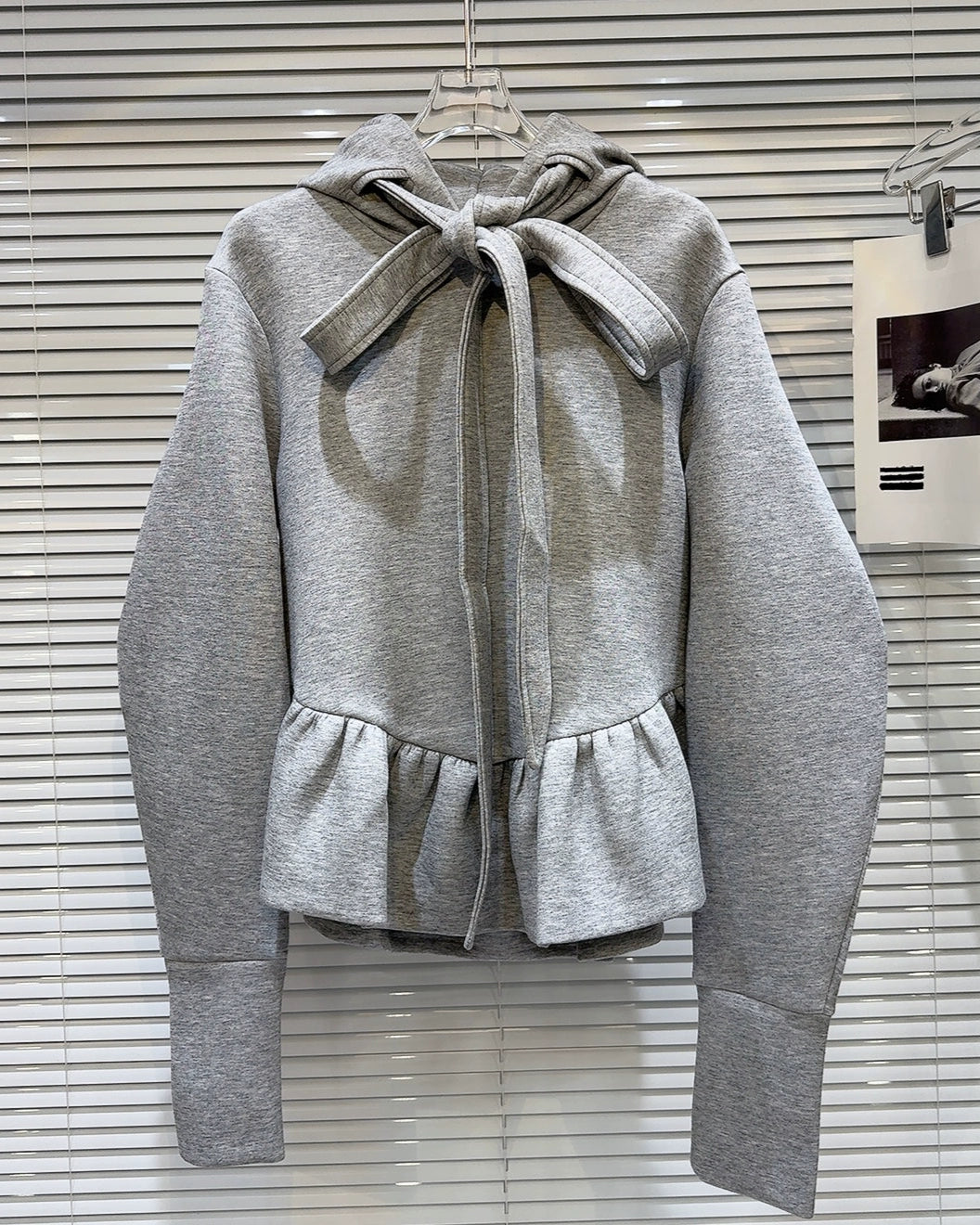 Ribbon Peplum Hoodie 00374