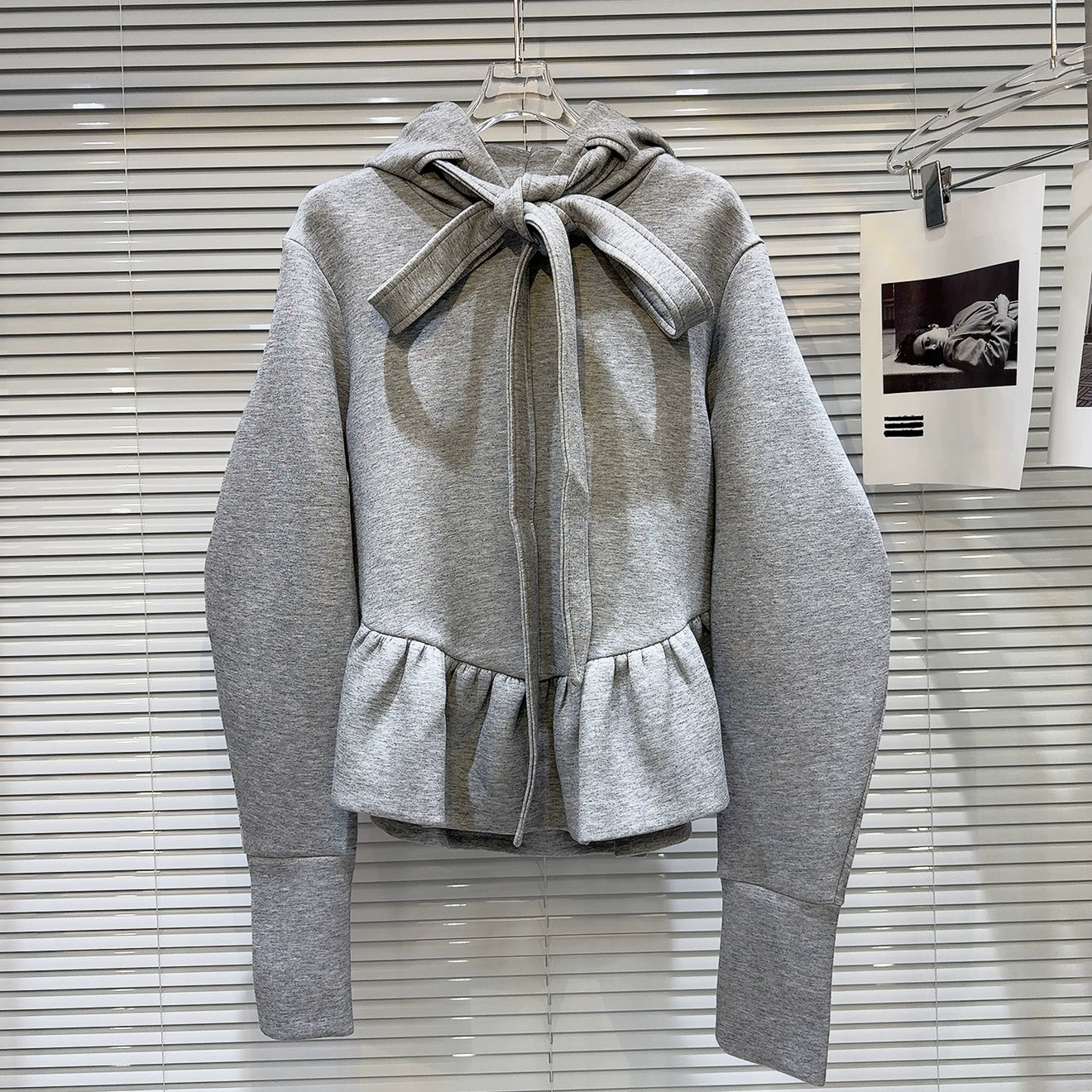 Ribbon Peplum Hoodie 00374