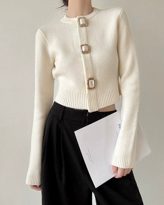 Buckle Detail Knit Cardigan 00460