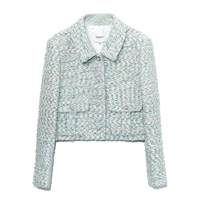 Olive Tweed Collar Jacket 00318