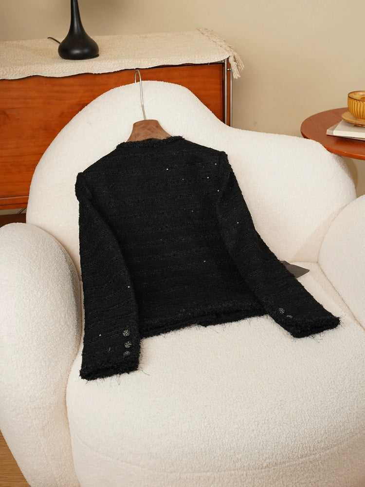 Classic Noir Tweed Jacket 00322