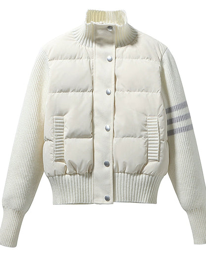 Short Knit Panel Down Jacket 00470