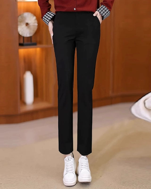 High-Waist Slim Tapered Trousers 00544