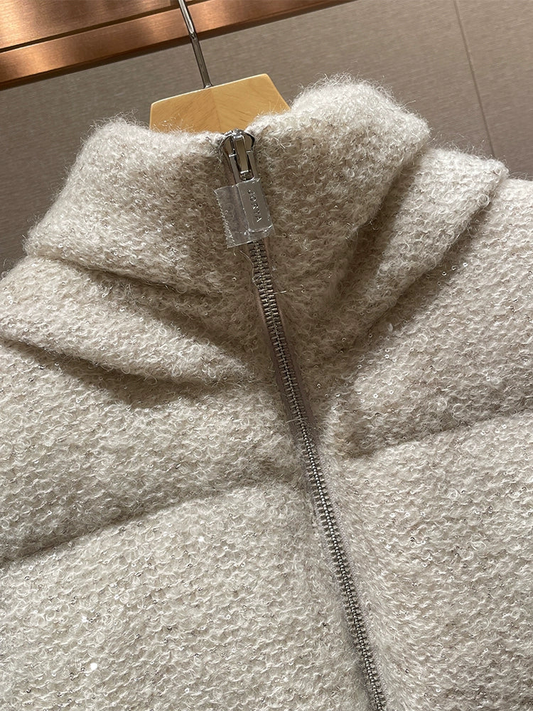 Pale Gray Sleeveless Down Jacket 00018