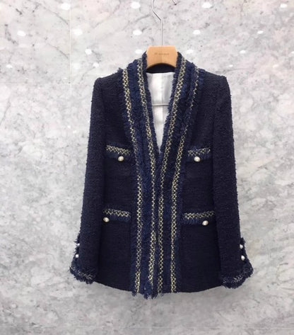 Trimmed Edge Tweed Blazer 00186