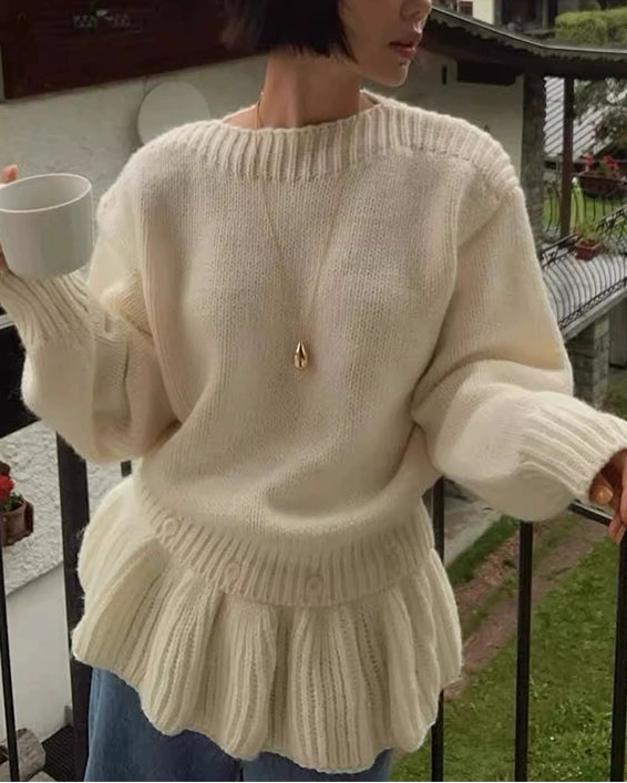 Relax Fit Rib Knit Sweater 00444